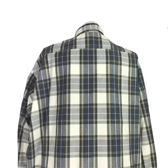 Carhartt Men 2X Reg Plaid Oxford Button Down Work Shirt Gray Multi Pockets Heavy - Picture 7 of 8